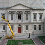 E13 The facade of the American Wing with window replacement in progress